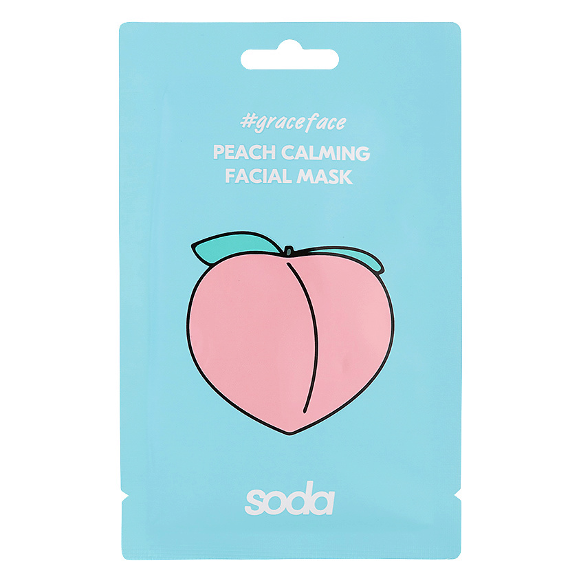 Изображение товара SODA Тканевая маска для лица "успокаивающая с персиком", 1 шт.