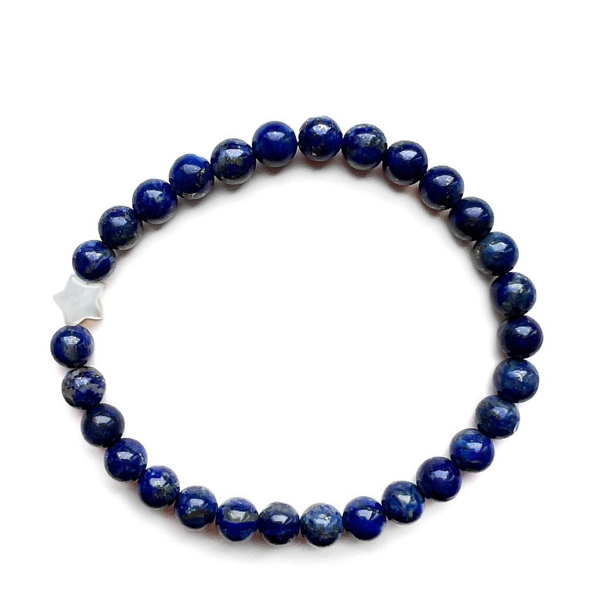 Изображение товара LAPUSH Браслет на руку с натуральным камнем лазурит, цвет: Голубой, размер: 16 размер