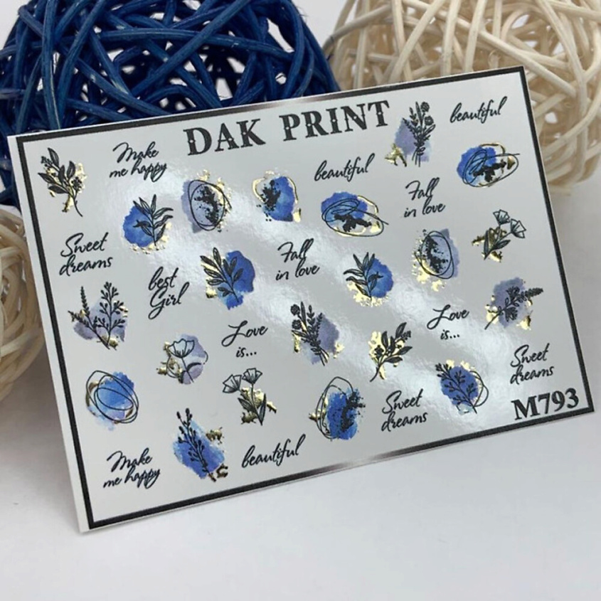 Изображение товара Слайдер-дизайн для ногтей M793, наклейки, рисунки, быстрое украшение ногтей