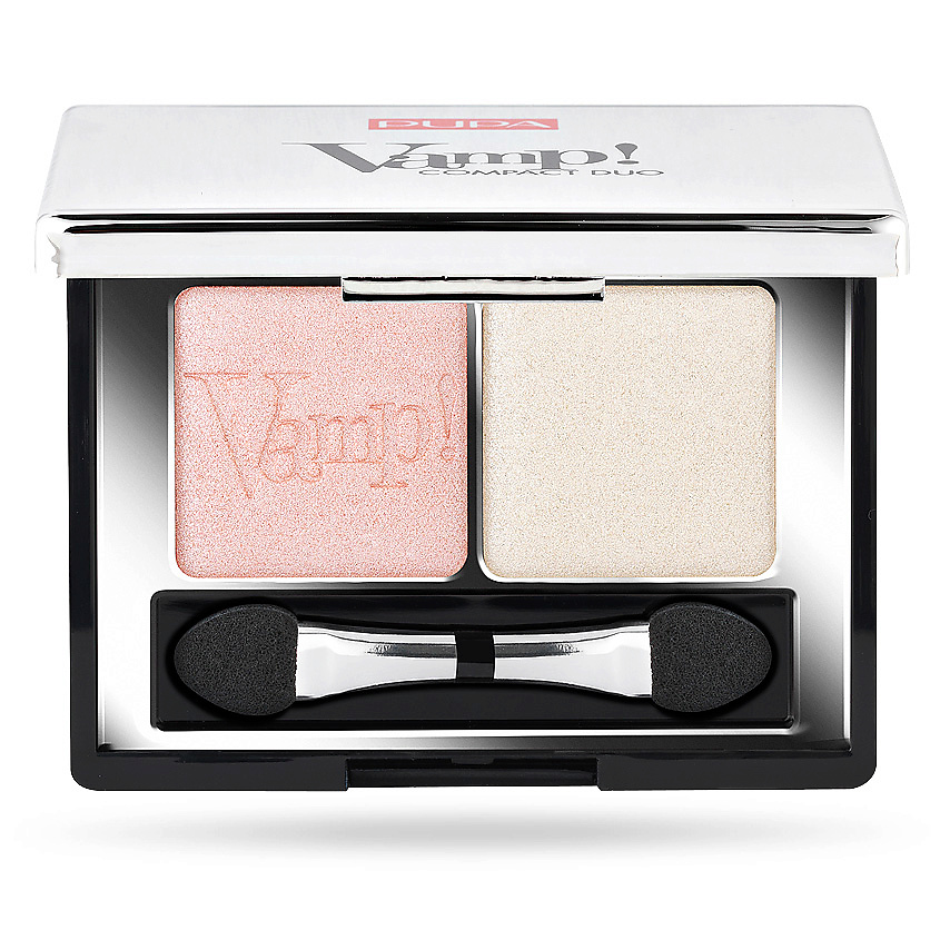 Изображение товара PUPA Компактные двойные тени VAMP! DUO, № 001 Розовый жемчужный, 2,2 г
