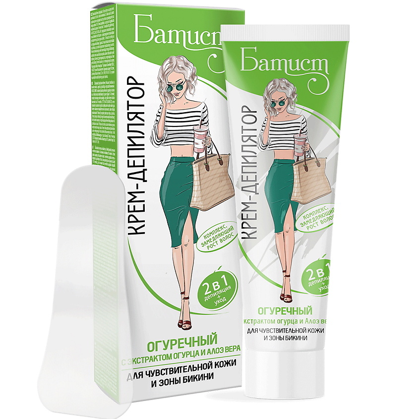 Изображение товара БАТИСТ Крем-депилятор ОГУРЕЧНЫЙ, 100 г