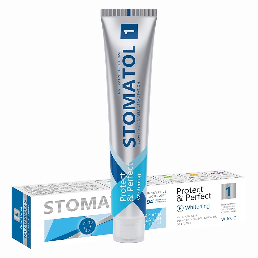 Изображение товара STOMATOL Whitening Зубная паста профилактическая бережное отбеливание для чувствительных зубов, 100 гр