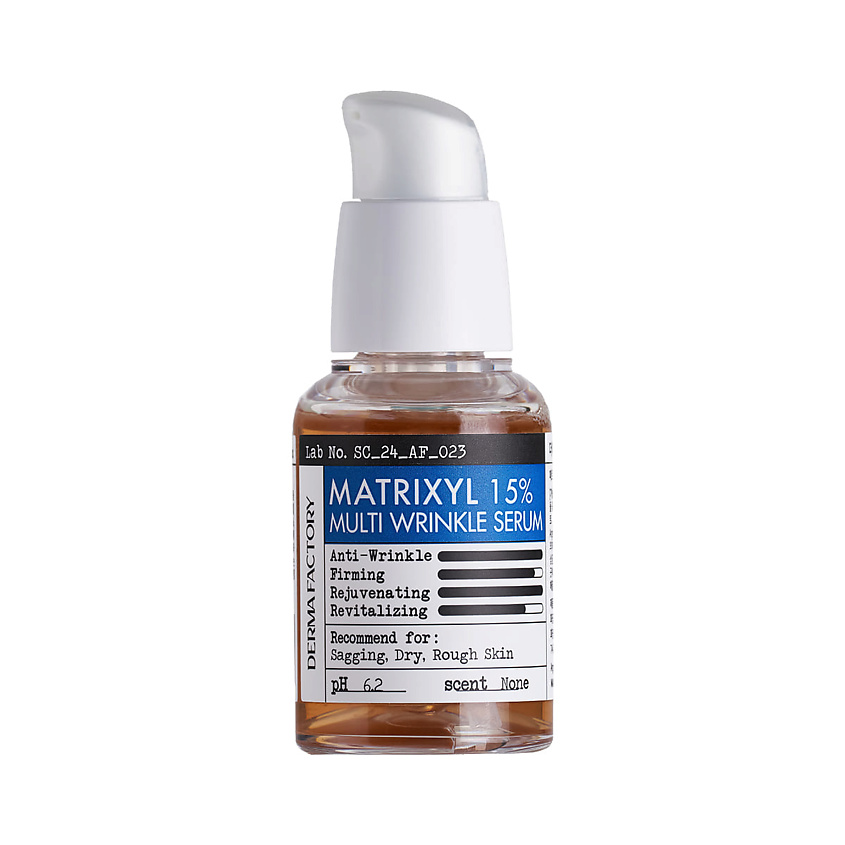 Изображение товара DERMA FACTORY Сыворотка омолаживающая с пептидами - Matrixyl 15% multi wrinkle serum, 30 мл