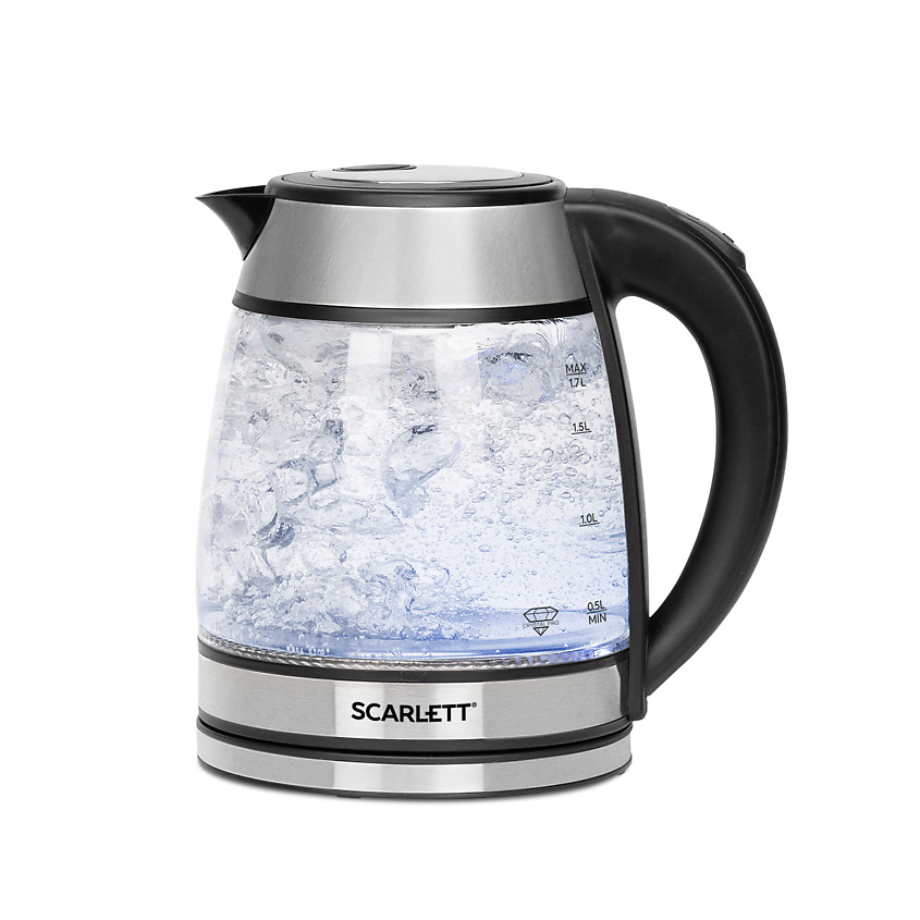 Изображение товара Электрический чайник Scarlett SC-EK27G54 1.7 л серебряный современный дизайн