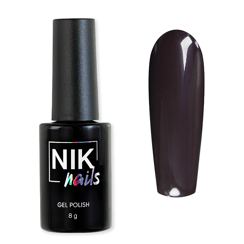 Изображение товара NIK NAILS Гель-лак для ногтей темного плотного оттенка Dark, цвет: Фиолетовый, 8 г
