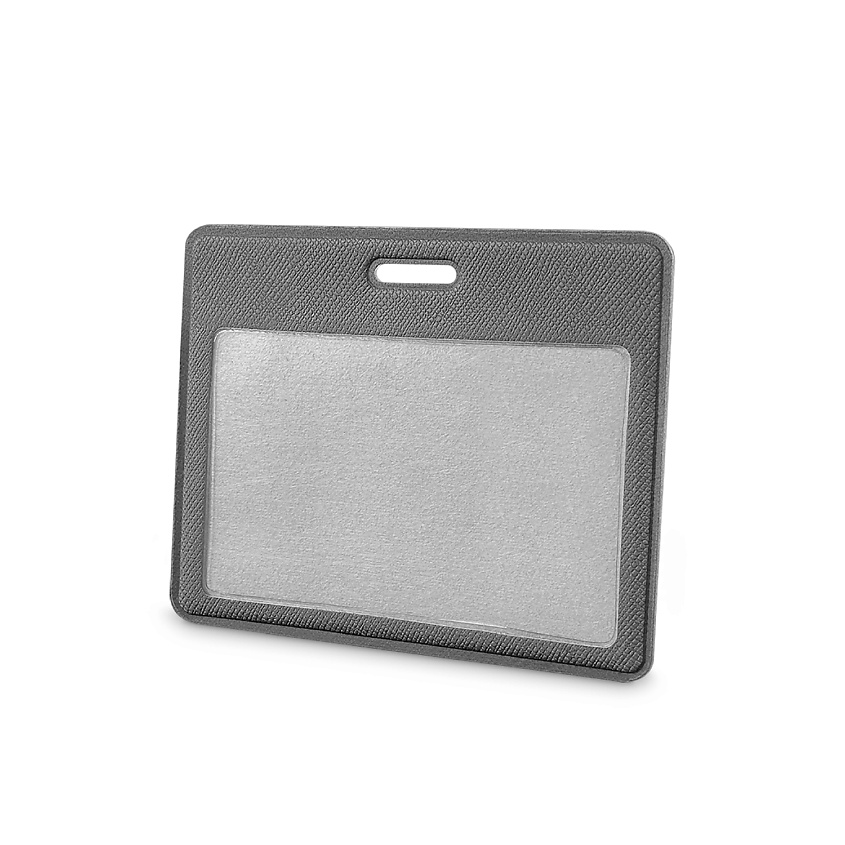 Изображение товара FLEXPOCKET Карман для пропуска, бейджа или проездного из экокожи, горизонтальный, Серый