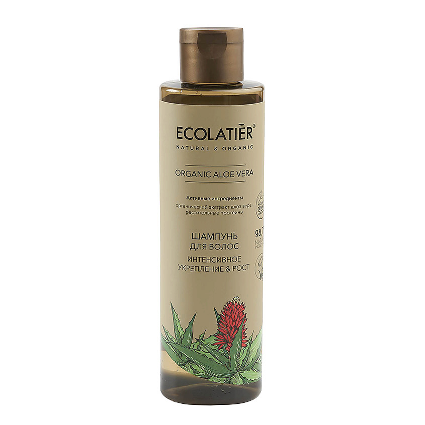 Изображение товара ECOLATIER Шампунь для волос Интенсивное укрепление & Рост ORGANIC ALOE VERA, 250 мл
