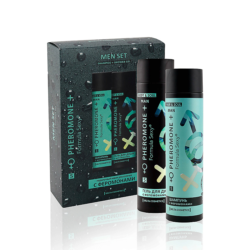 Изображение товара FORMULA SEXY Подарочный набор для мужчин с феромонами №5 Шампунь + Гель для душа без SLS, парабенов, 250 мл + 250 мл