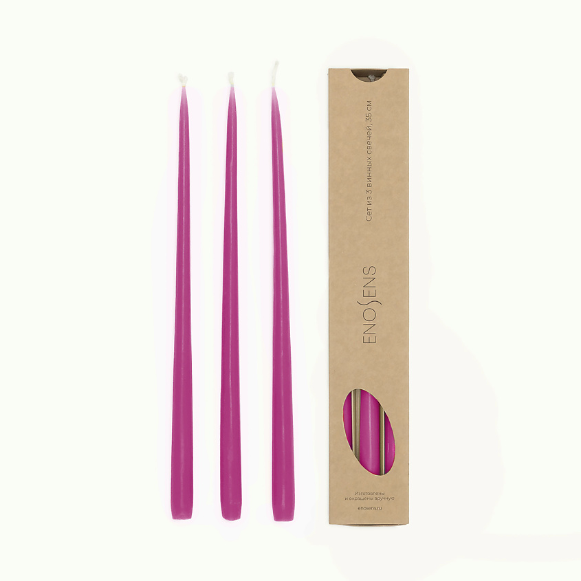 Изображение товара Набор интерьерных свечей Не надо стесняться фуксия 3 шт красивые свечи для дома и подарка