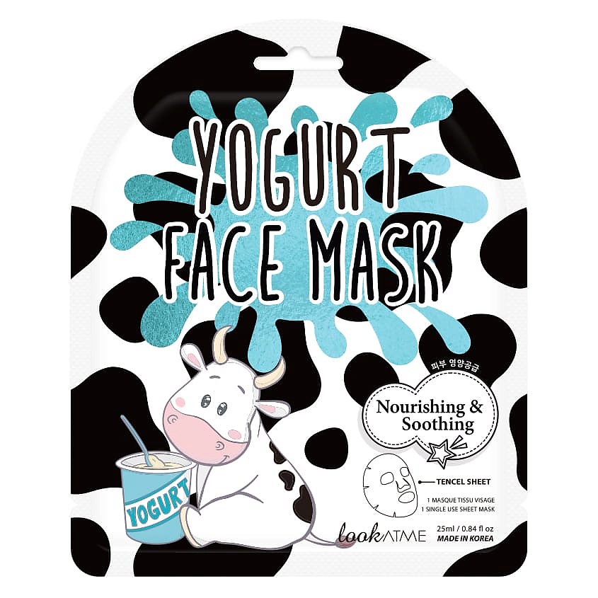 Изображение товара LOOK AT ME Маска для лица тканевая с йогуртом Yogurt Face Mask, 25 мл