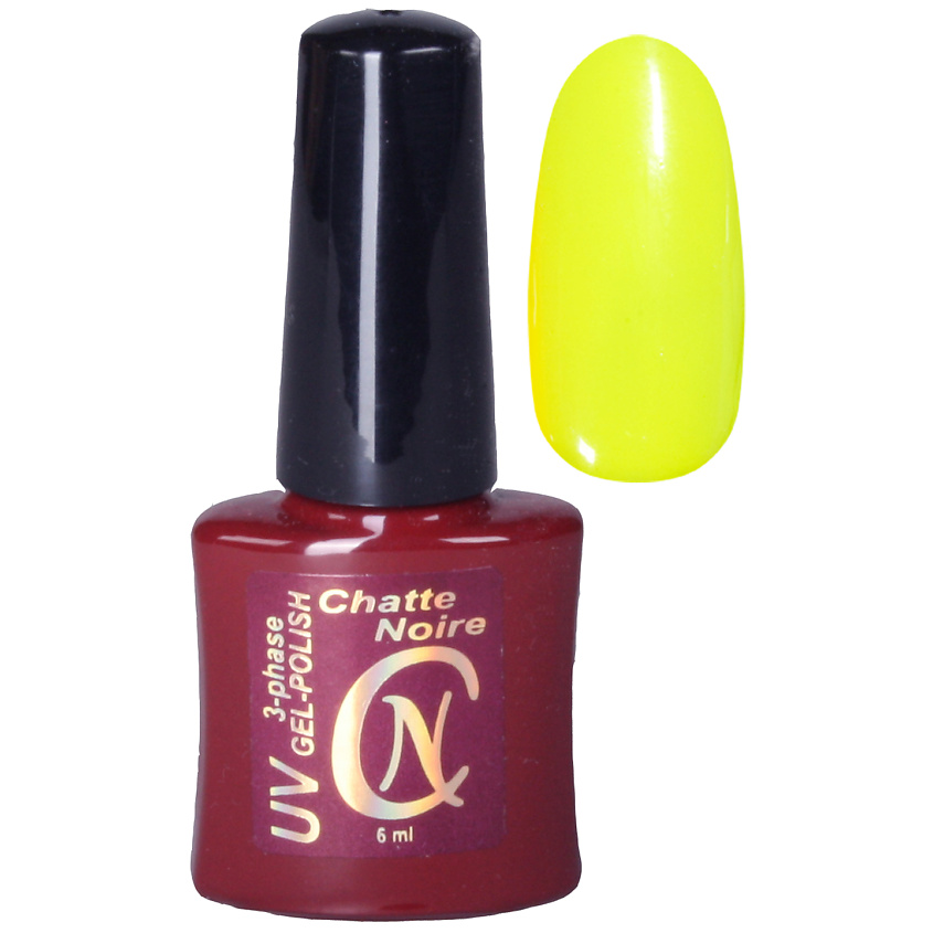 Изображение товара CHATTE NOIRE Гель-лак для ногтей Multy, тон 1036 желтый неон, 6 цвет
