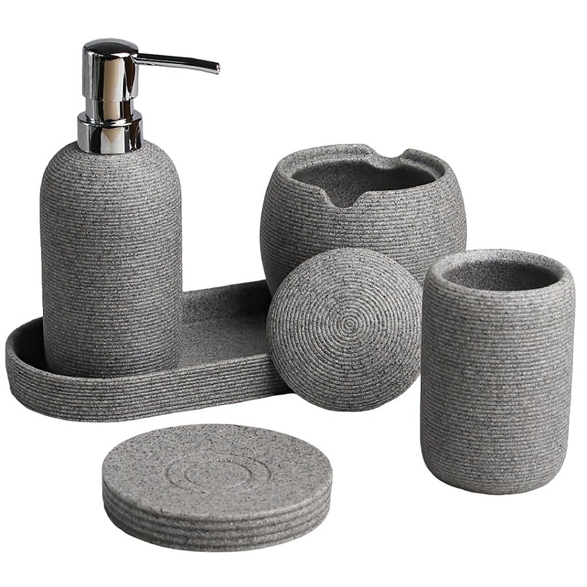Изображение товара DENEZO Набор аксессуаров для ванной комнаты "Sandy", Серый