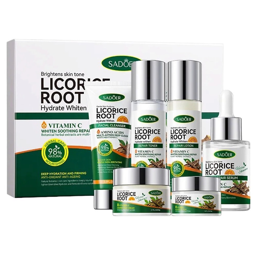 Изображение товара SADOER Набор косметики для лица с экстрактом из корня солодки, 420 гр.