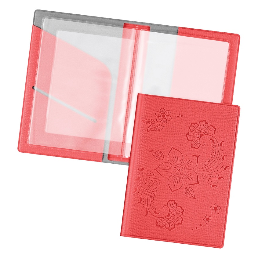 Изображение товара Обложка для автодокументов FLEXPOCKET из экокожи с прозрачными вкладышами, красный