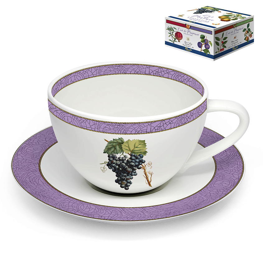 Изображение товара PRIORITY Чайная пара Дыхание Прованса "Виноград" в подарочной коробке, 1 шт
