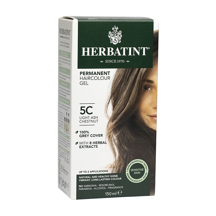 Изображение товара HERBATINT Гель-краска для волос 150 мл тон 5С Светлый пепельный каштан стойкая безаммиачная