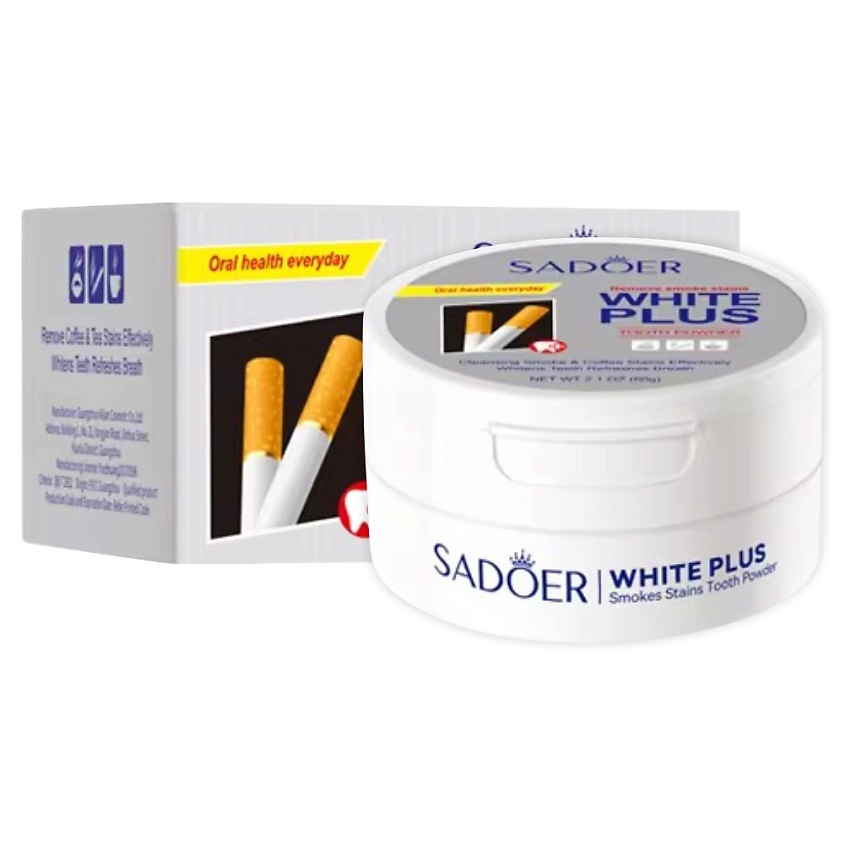 Изображение товара SADOER Зубной порошок от пятен после курения, 60 гр.