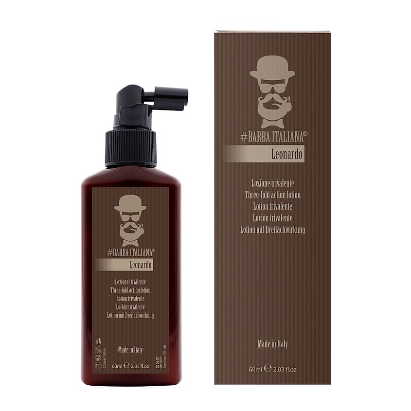 Изображение товара Барба Италiana Лосьон для волос тройного действия Leonardo 60 мл для мужчин