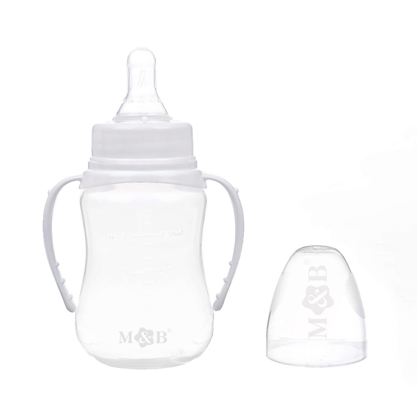 Изображение товара MUM&BABY Бутылочка для кормления, классическое горло, приталенная, с ручками, от 0 мес., 1 шт