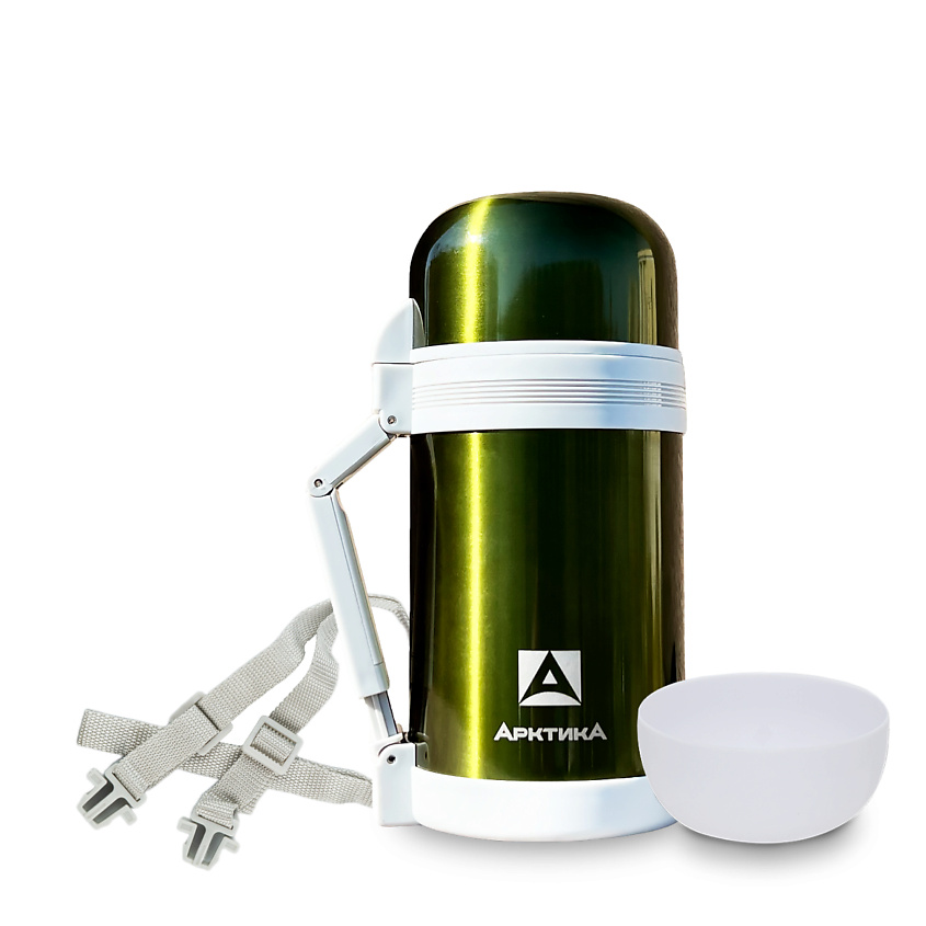 Изображение товара АРКТИКА Термос для еды 1 л с чашками, Зеленый
