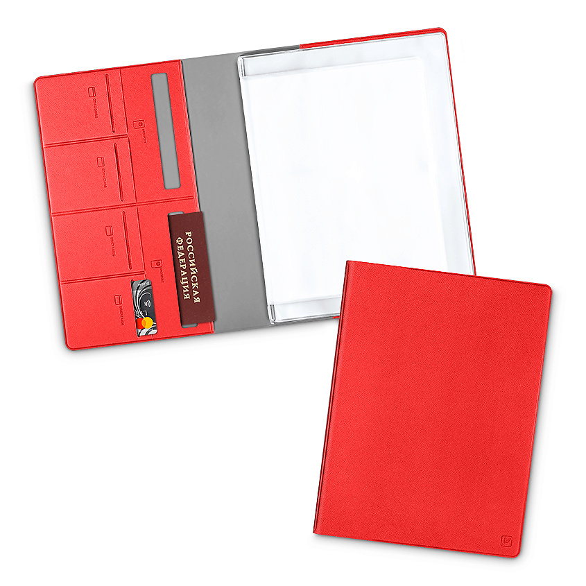 Изображение товара FLEXPOCKET Папка для семейных документов из экокожи А5 красного цвета