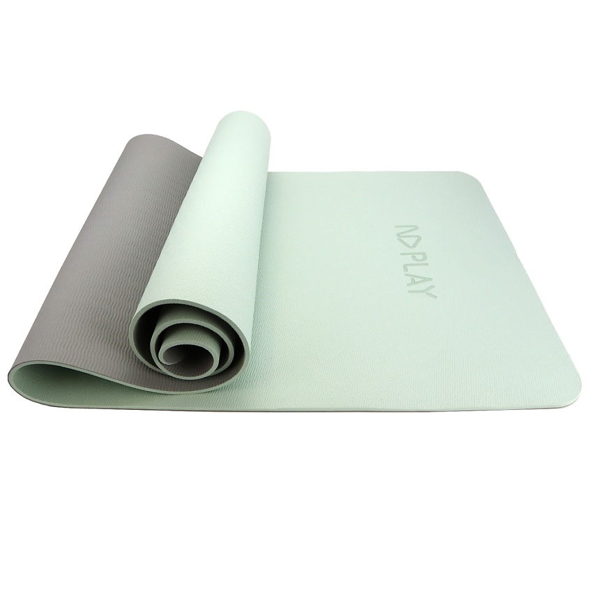 Изображение товара Спортивный коврик ND PLAY зеленого цвета для йоги и фитнеса 180x60x0,6 см
