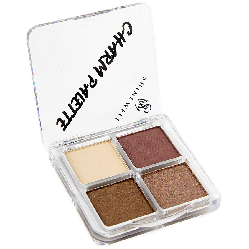 Изображение товара Палетка теней для век Shinewell Charm Palette набор №2, 4 оттенка, стойкие матовые и шиммеры