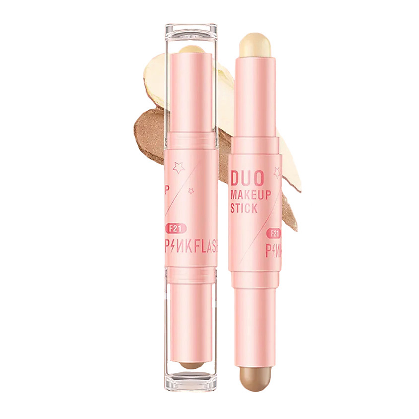 Изображение товара PINK FLASH Мультистик для лица 2в1 (хайлайтер/скульптор), №HS03 "Молочный/Тауп"