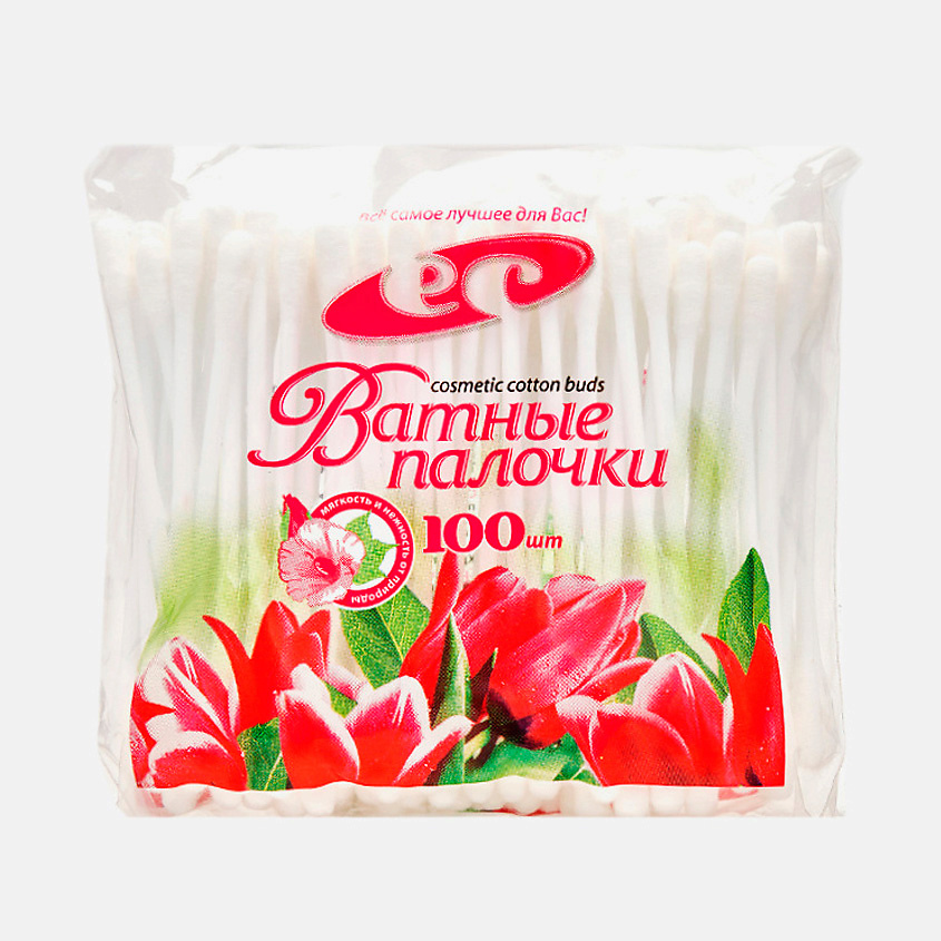 Изображение товара Ватные палочки косметические 100 шт из 100% хлопка, мягкие и безопасные