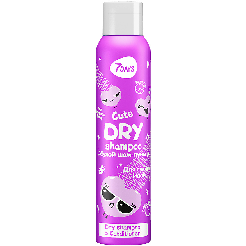 Изображение товара 7DAYS Сухой шампунь и кондиционер для волос 2в1 Cute «Шам-пуньк для свежих идей», 200 мл