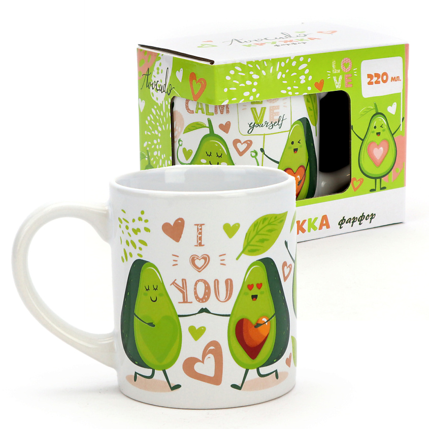 Изображение товара ND PLAY Кружка в подарочной упаковке Авокадо, 220 мл, фарфор