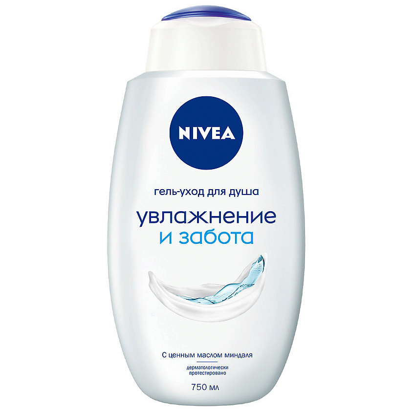 Изображение товара NIVEA Гель-уход для душа Увлажнение и забота для всей семьи увлажняющий с маслом миндаля, 750 мл