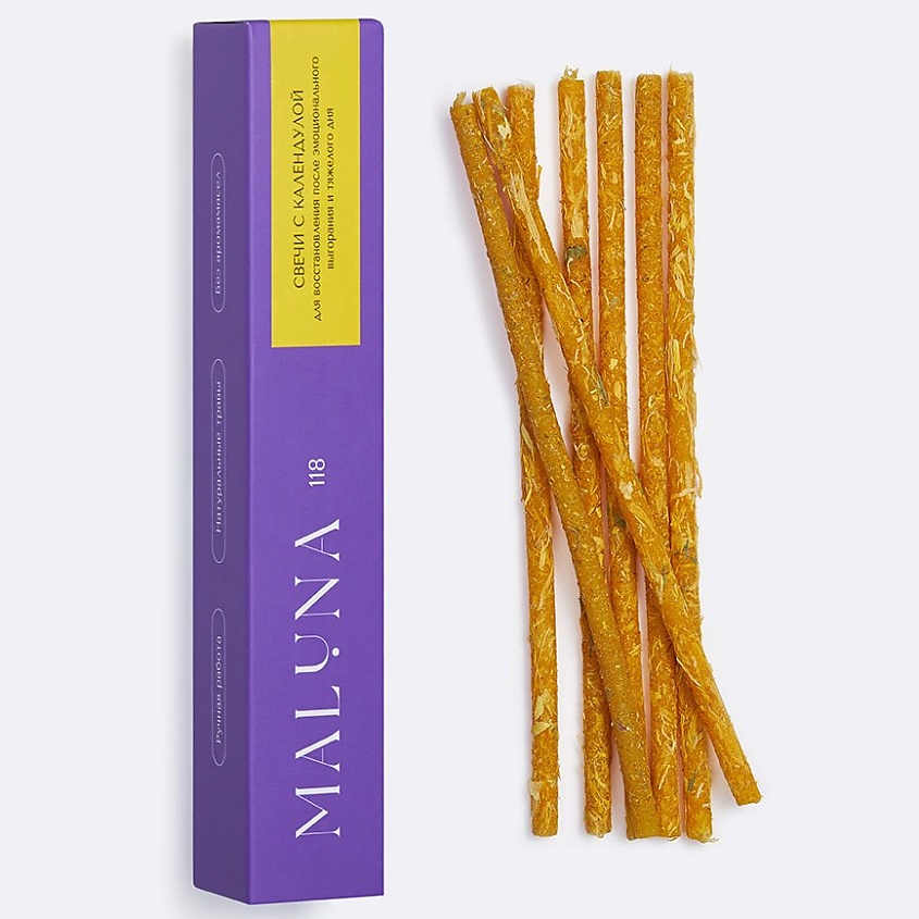 Изображение товара MALUNA Магические желтые свечи с календулой, 7 шт