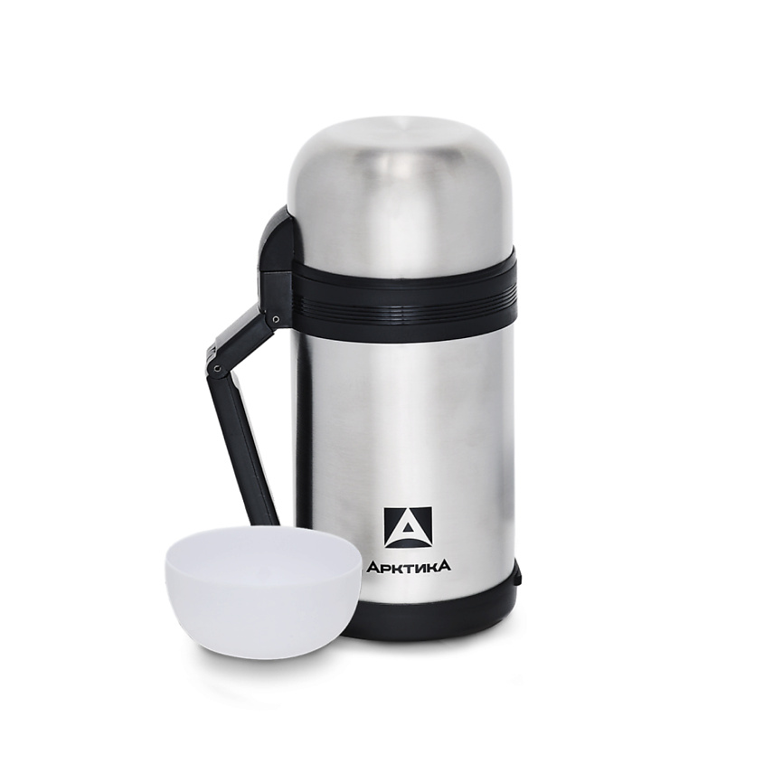 Изображение товара АРКТИКА Термос для еды 1 л с чашками, Серебристый