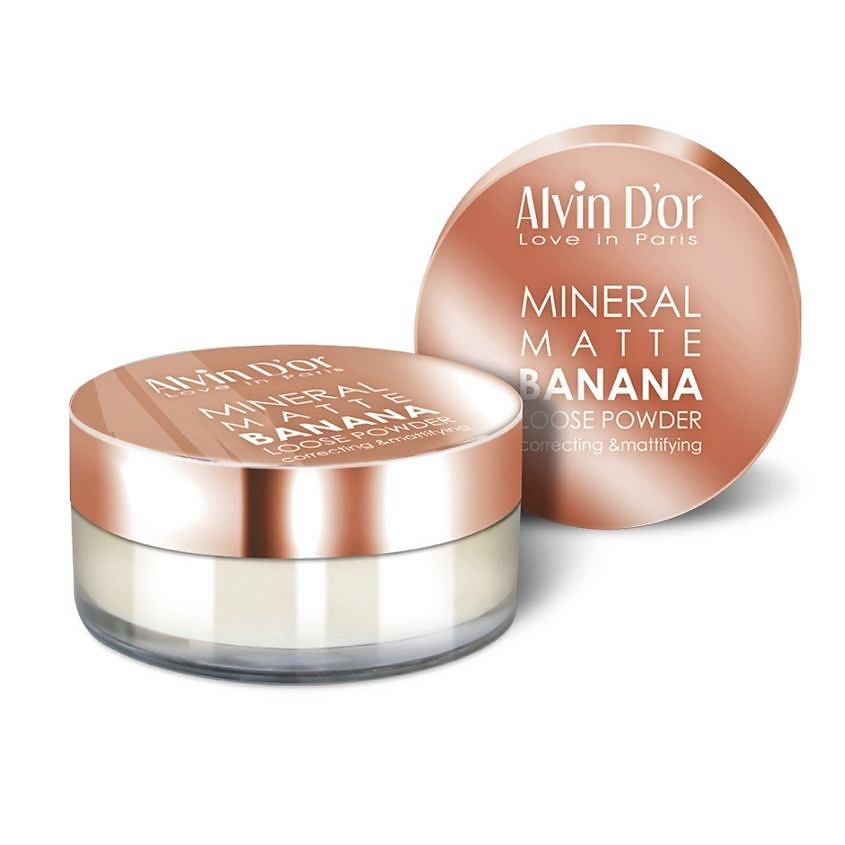 Изображение товара ALVIN D’OR Пудра рассыпчатая Mineral Banana Matte, Полупрозрачный, 8 г