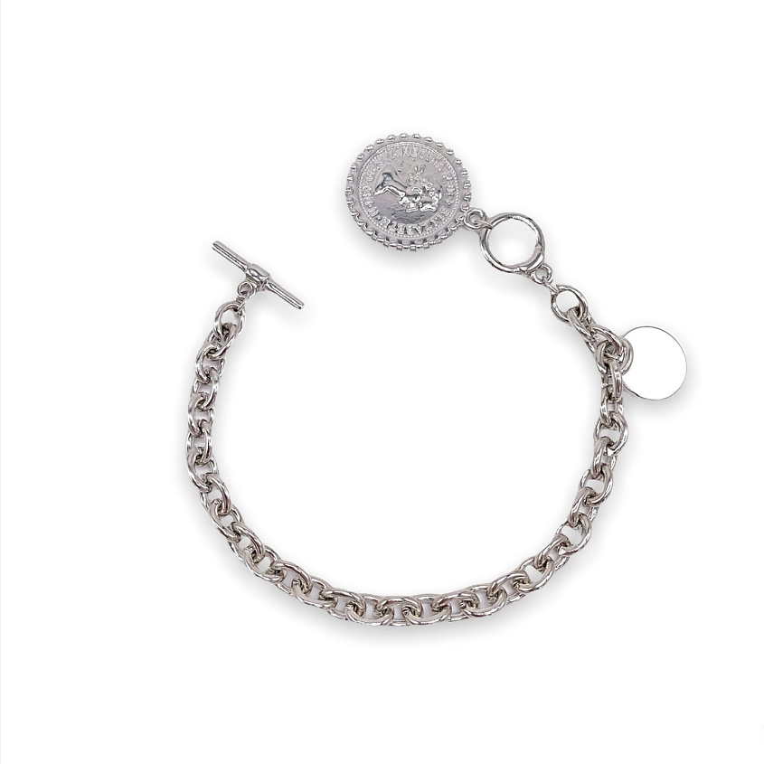 Изображение товара FOROSTINA.K Браслет Монета, цвет: Серебряный