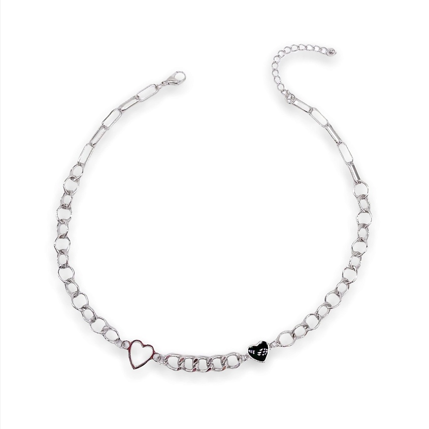 Изображение товара Колье FOROSTINA.K Сердца из хирургической стали с регулируемой длиной и сердечками