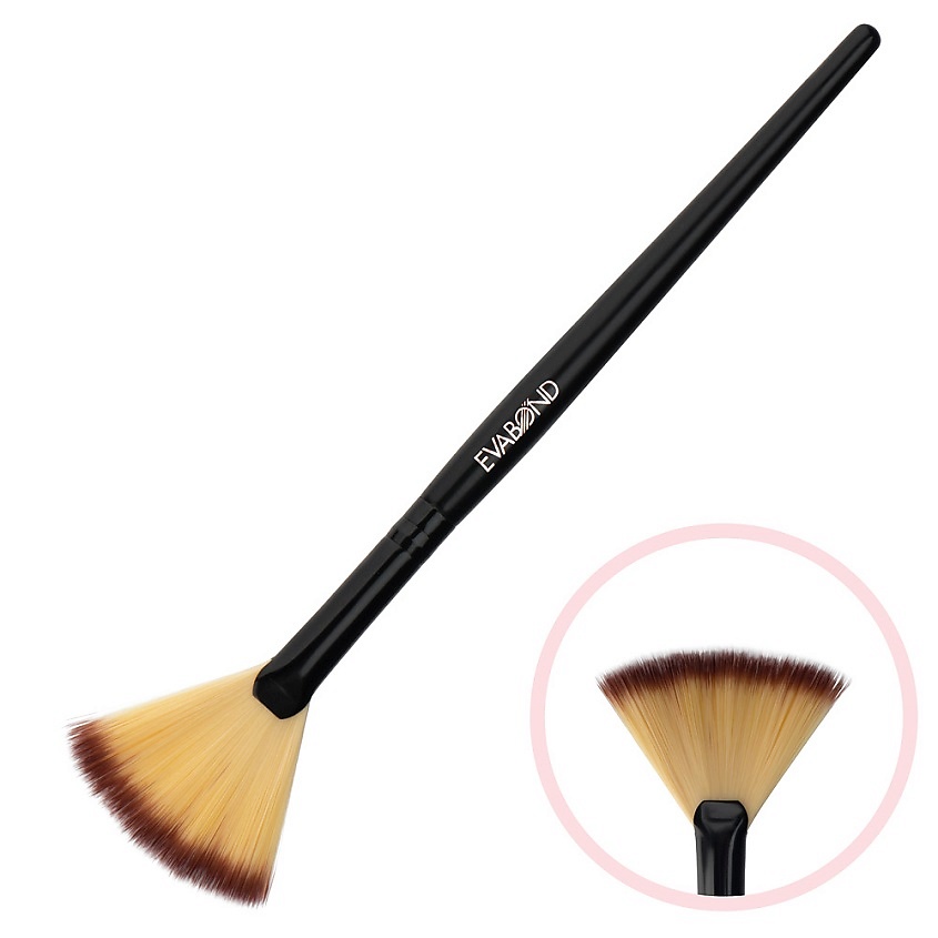 Изображение товара EVABOND Кисть макияжная веерная Black, 1 шт