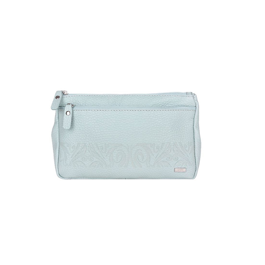 Изображение товара Женская натуральная кожа косметичка ESSE ЛЕНА голубого цвета