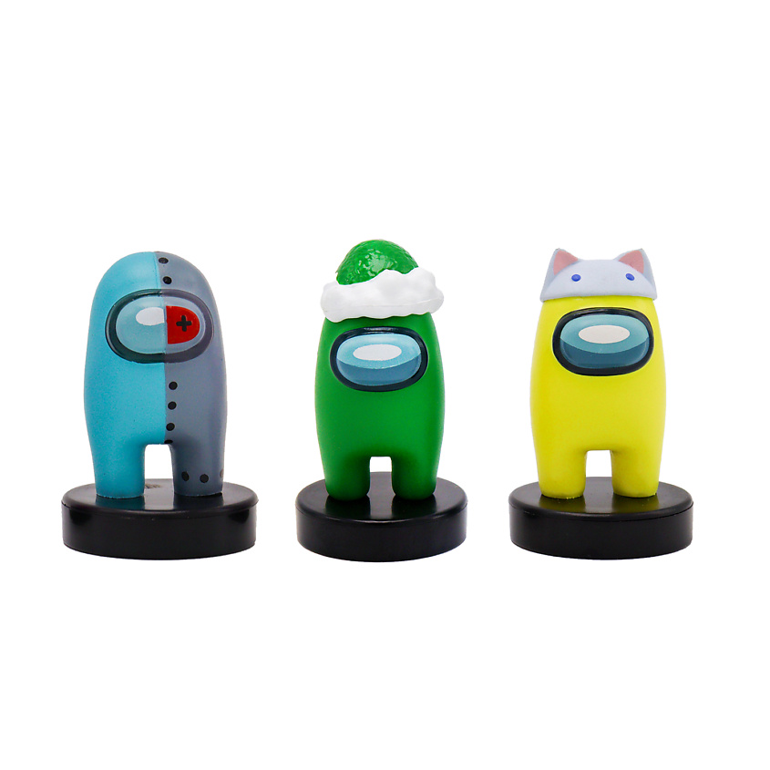 Изображение товара Набор фигурок-штампиков Among Us герои робот 3 шт для творчества и подарка