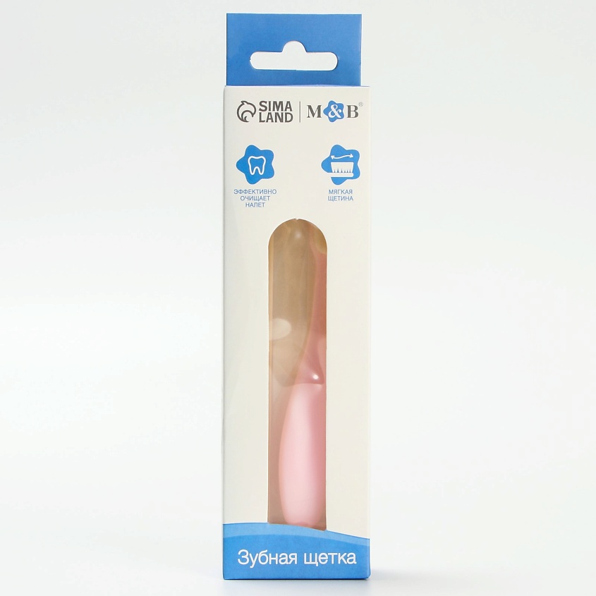 Изображение товара MUM&BABY Детская зубная щетка с мягкой щетиной, нейлон, цвет розовый