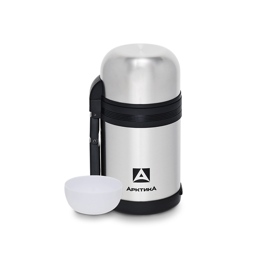 Изображение товара АРКТИКА Термос для еды 0.8 л с чашками, Серебристый