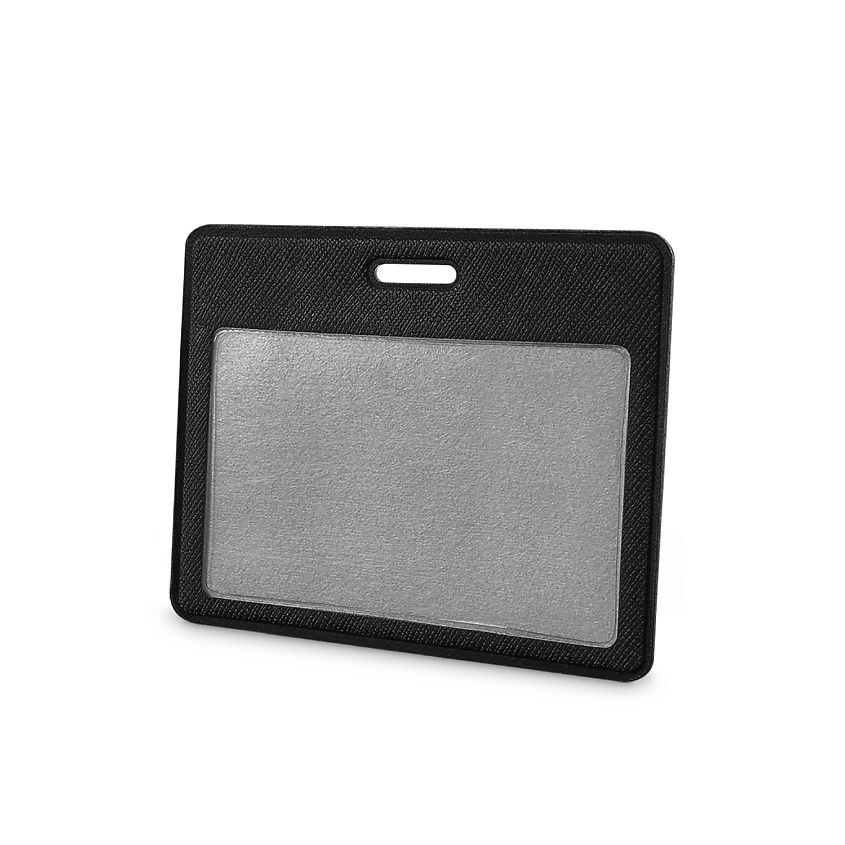 Изображение товара FLEXPOCKET Карман для пропуска, бейджа или проездного из экокожи, горизонтальный, Черный