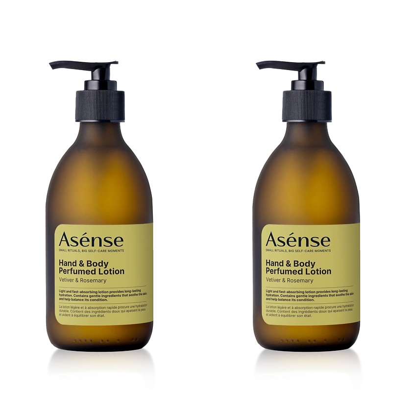 Изображение товара ASENSE Подарочный набор парфюмированный лосьон и жидкое мыло-скраб аромат ветивер и розмарин, 300 мл + 300 мл