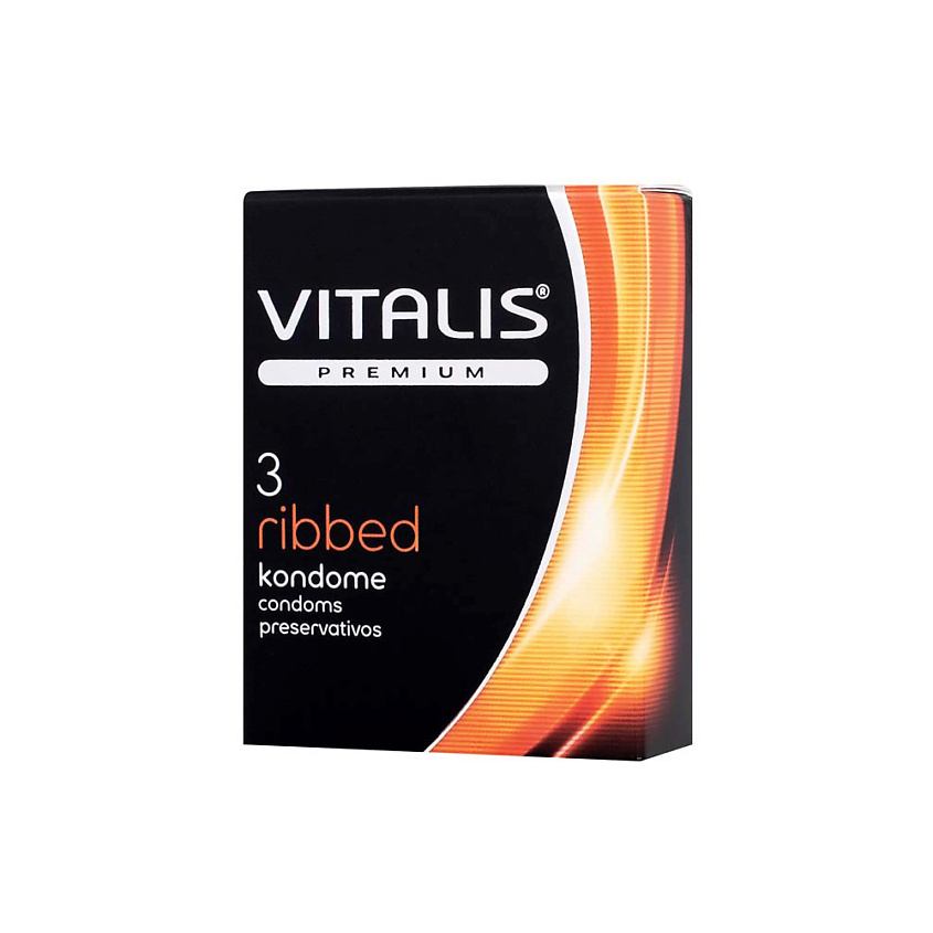 Изображение товара VITALIS Презервативы VITALIS PREMIUM, Ribbed, Ребристые, 3 шт.