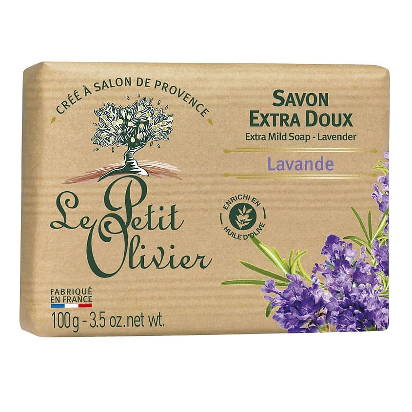 Изображение товара LE PETIT OLIVIER Мыло экстра нежное питательное Лаванда Lavender Soap, 100 г