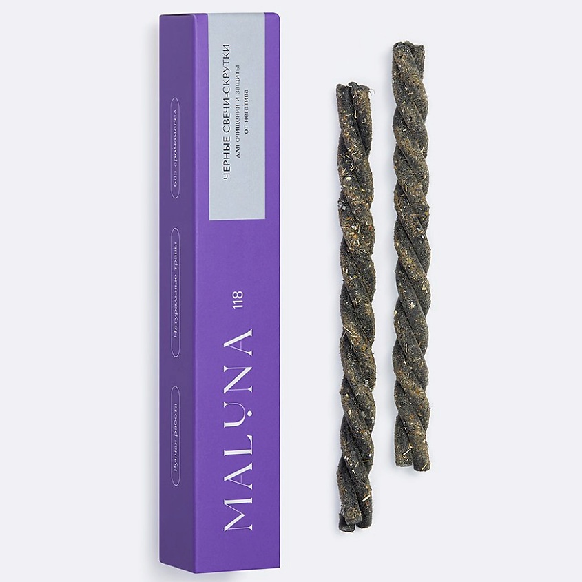 Изображение товара MALUNA Магические свечи-скрутки черные с полынью, Черный