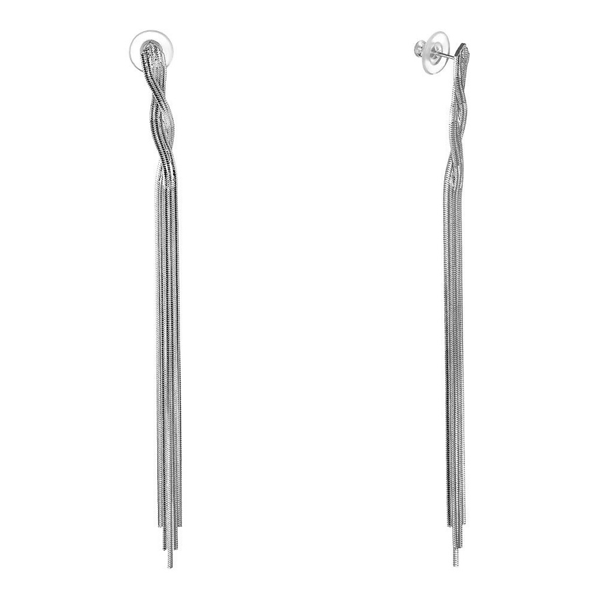 Изображение товара UVI JEWELLERY Серебристые серьги в виде изящных цепочек, Серебряный