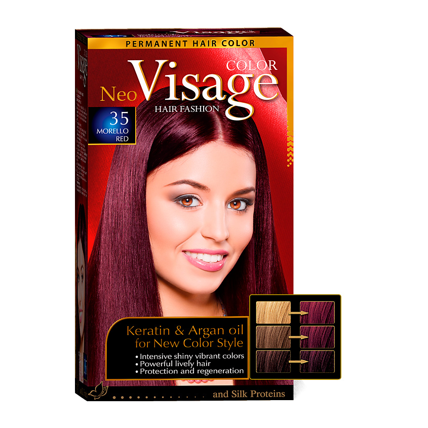 Изображение товара VISAGE COLOR HAIR FASHION Краска для волос Тёмно-пепельно русый Dark Ash Blond 12, цвет: Тёмная вишня 35