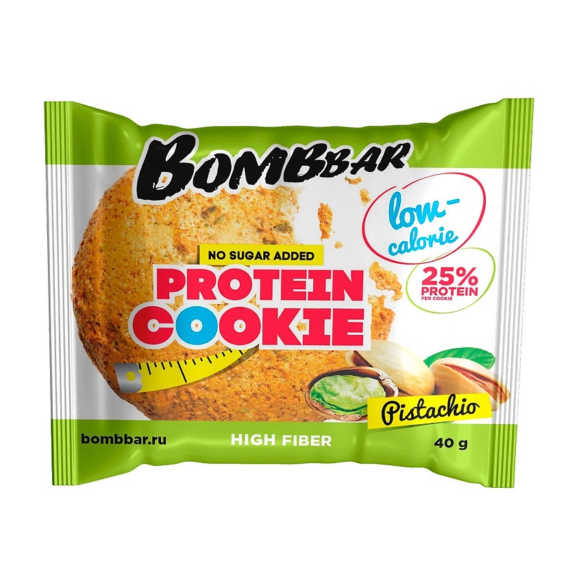 Изображение товара Бомббар Печенье неглазированное Фисташка 40 г без сахара и глютена